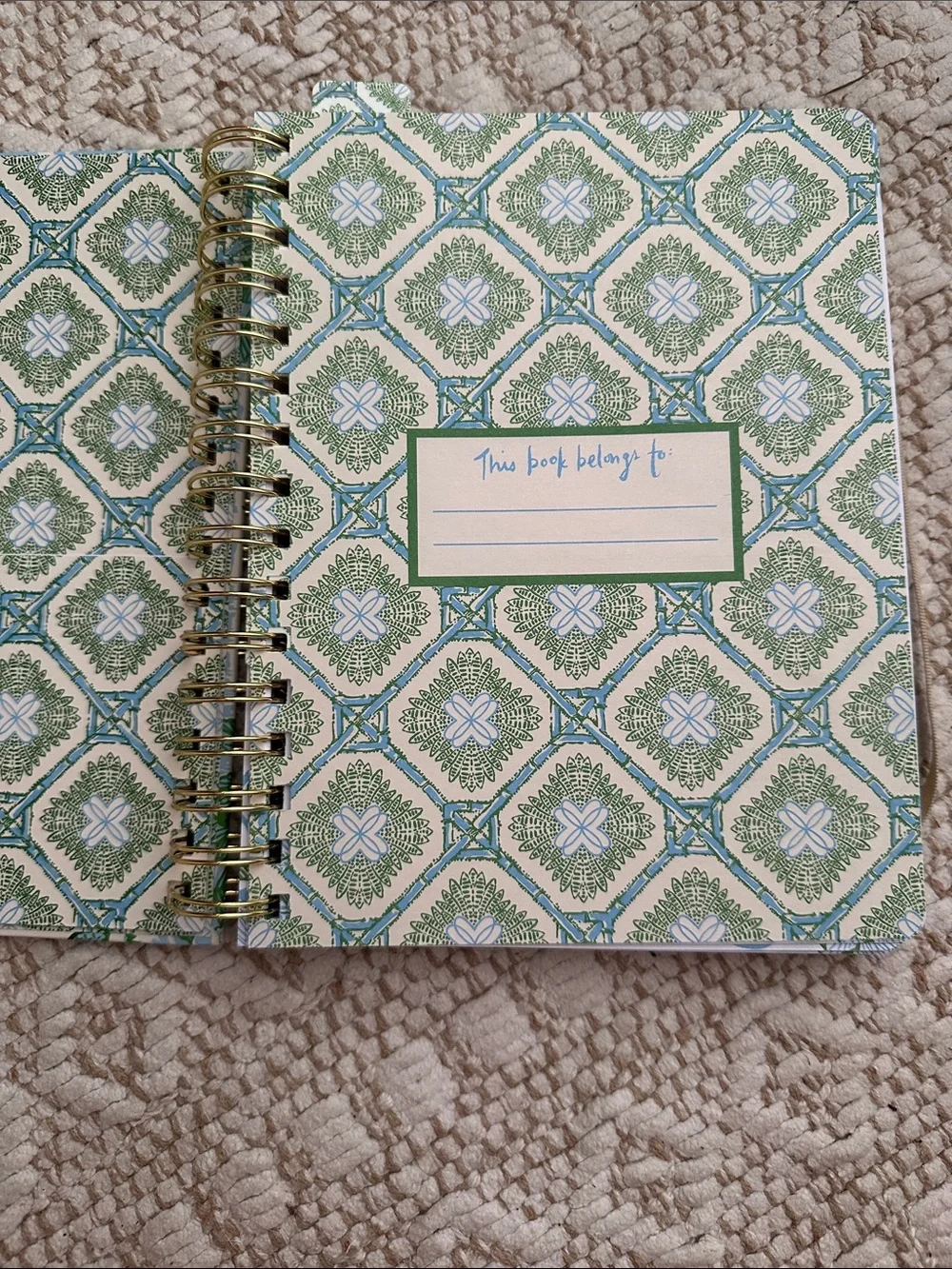 Lilly Pulitzer Palm Print To-Do Planner - Cream, Blue & Green. New